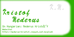 kristof mederus business card